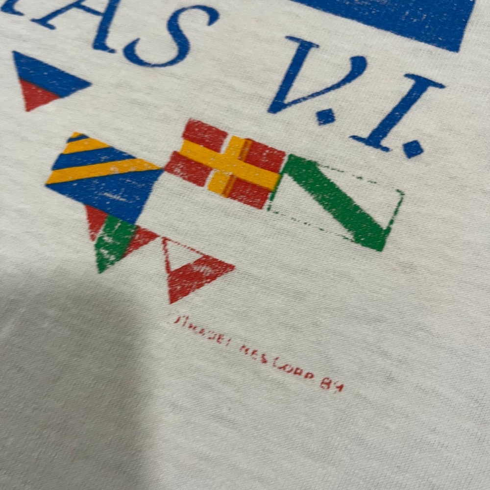 Vintage 80s St. Thomas VI Sailboat Single Stitch Graphic Print T-Shirt - Picture 6 of 9